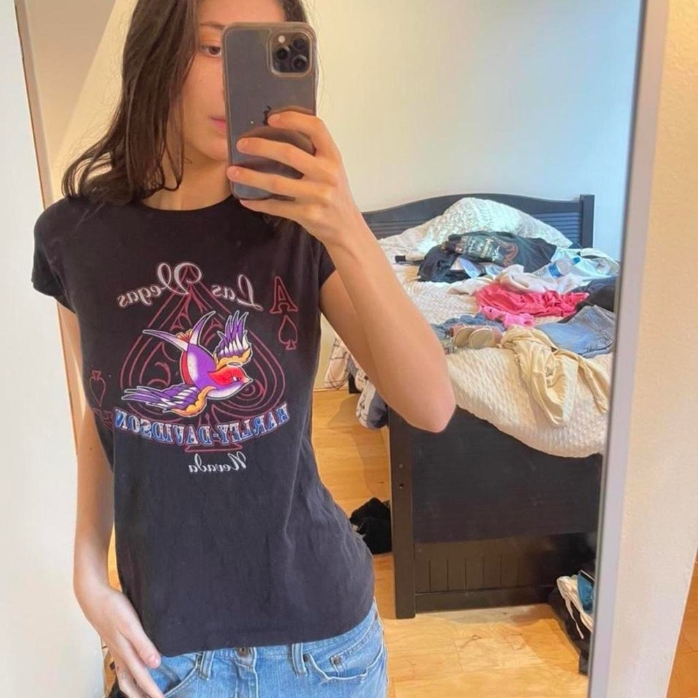 Harley-Davidson Black Tee with Colorful Graphic